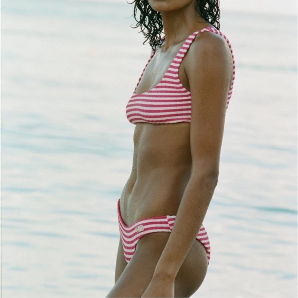 Solid & Striped Pink Bikini Set